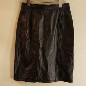 VINTAGE! 1990s Pelle Cuir Genuine Leather Skirt